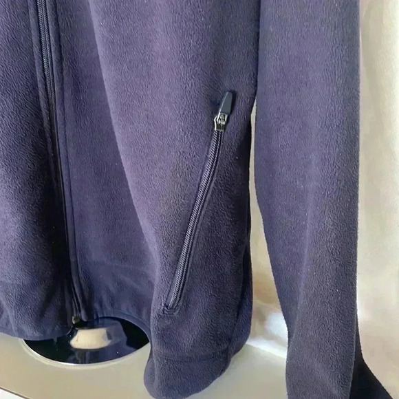 Lands End Mens black fleece jacket with 7 pockets zipper closure - Picture 7 of 14